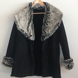 WILSONS LEATHER Pelle Studio black suede coat